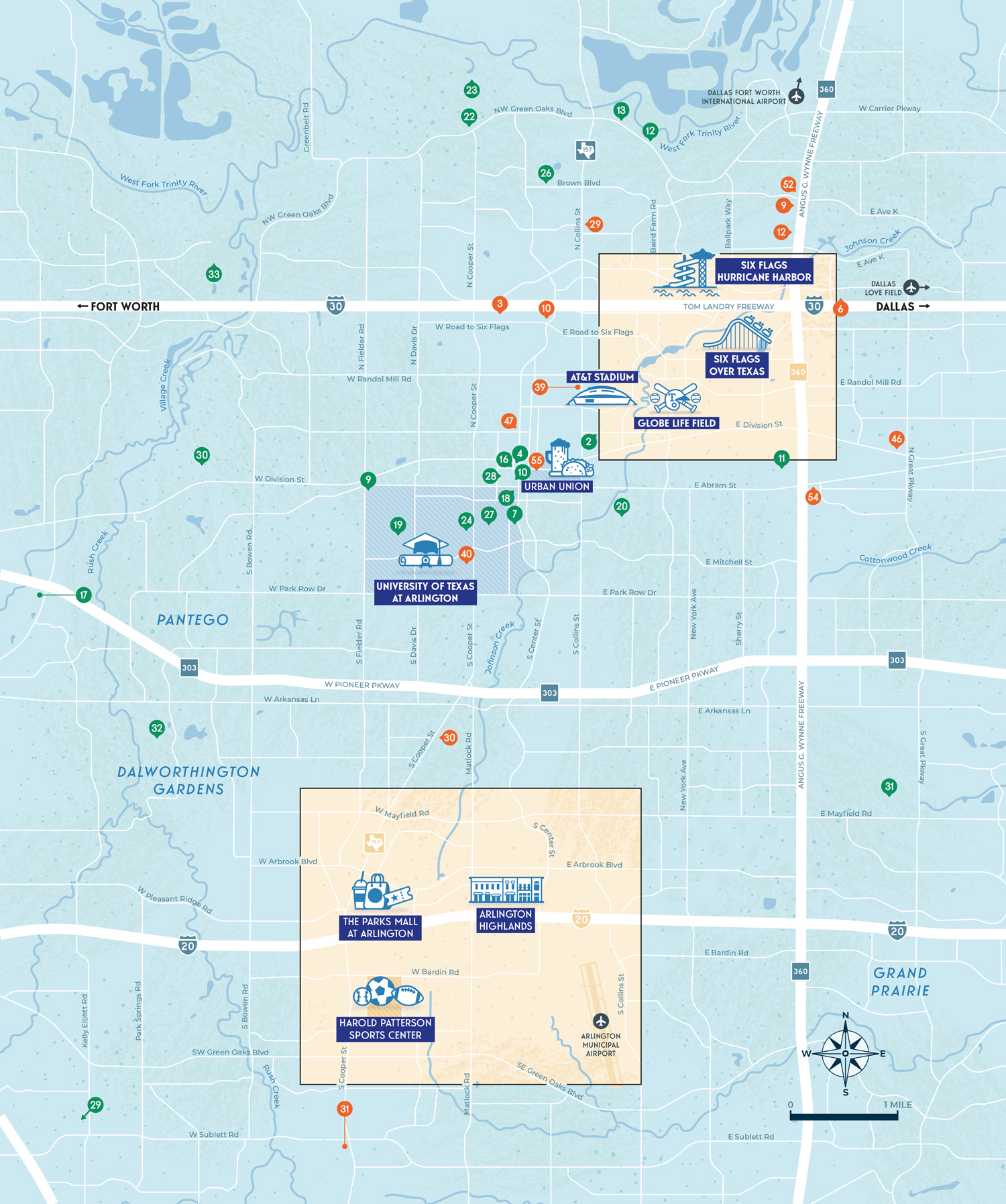 Tourist Map of Arlington Texas - 106 Map Of Arlington